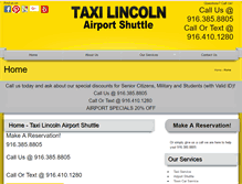 Tablet Screenshot of airportshuttlelincoln.com